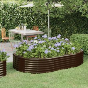 VidaXL Jardini&egrave;re de jardin Acier enduit de poudre 214x140x36cm Marron