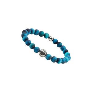 Bracelet Boules ?il De Tigre Bleu ?il De Faucon Pierres Naturelles Croix Rock