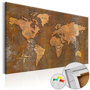 Artgeist Tableau en liège - Rusty World [Cork Map] 120x80