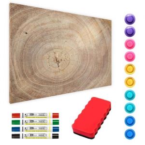 Image de Tableau Magnétique en Métal Motif Tronc Cernes de Bois 90x60cm, MetalBoards pour tout type d’Aimants