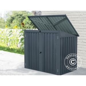 Cache poubelle double 1,58x1,01x1,34m, Anthracite/Blanc