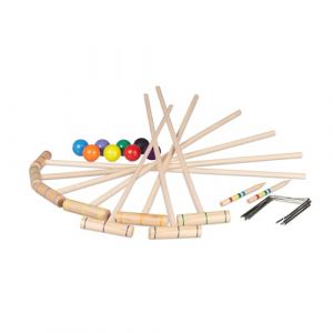 Relaxdays Jeu de Croquet, 8 Joueurs, Enfants et Adultes, Set Complet avec Sac, maillets, Multicolore