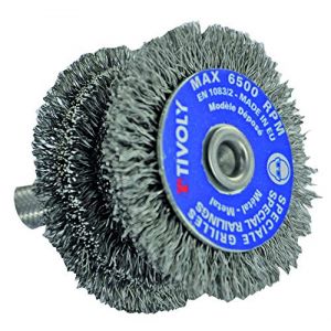 Tivoly XT202520140 Brosse Circulaire TECHNIC étagée Acier ondulé Ø 60-Cyl 8 mm, Ø60mm