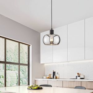 FISCHER & HONSEL Suspension Dima, verre fum&eacute;, &agrave; 1 lampe, &Oslash; 22 cm