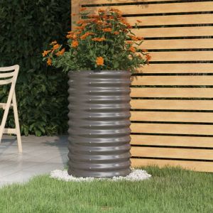 Image de VidaXL Jardinière de jardin Acier enduit de poudre 40x40x68 cm Gris