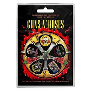 Rock Off Guns n Roses Plectre Bullet Logo Lot de 5 Multicolore