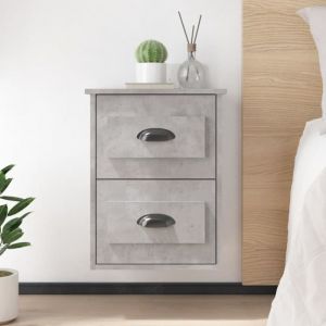 VidaXL Table de chevet murale gris béton 41,5x36x53 cm 816400