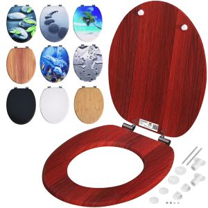 Si&egrave;ge de toilette Acajou avec abaissement automatique MDF