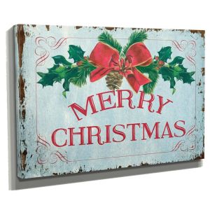 Ruedelafete Toile Déco Merry Christmas 40x30cm