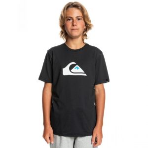 Quiksilver Tee-shirt Garçon Logo Poitrine Noir