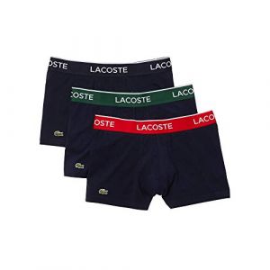 Lacoste Lot De 3 Boxers Courts Casual Marine Avec Ceinture Contrastée Taille L Bleu Marine/vert/rouge/bleu Marine