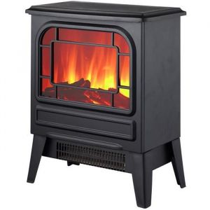 C minée Électrique Poêle 1950 W Kekai Nebraska 35x21x44 cm Illusion Flamme T rmostat Noir