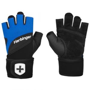 Harbinger Training Grip Wristwrap 2.0 Gants d'halt&eacute;rophilie, Unisex, Bleu, Large