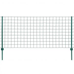 VidaXL Ensemble de Cl&ocirc;ture Euro 20x0,8 m Acier Vert Grillages de Maille Jardin