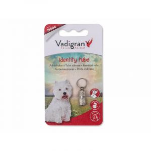 Nobby 1 tube porte adresse sur collier pour chien et chat - couleur argent