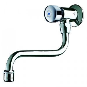 Delabie Robinet temporis&eacute; Tempostop lavabo-&eacute;vier mural &agrave; bec mobile