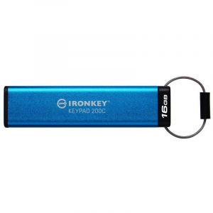 Kingston IronKey Keypad 200C Cl&eacute; USB Type-C &agrave; chiffrement mat&eacute;riel FIPS 140-3 niveau 3 (en attente) avec chiffrement mat&eacute;riel XTS-AES 256 bits - IKKP200C/16GB