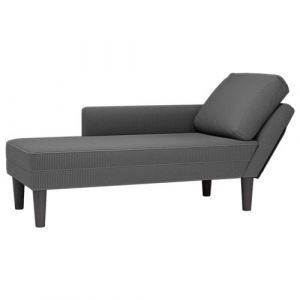VidaXL Chaise longue avec coussin gris foncé tissu en velours côtelé