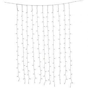 Rideau de fa&ccedil;ade lumineux ext&eacute;rieur solaire 204 LED blanc chaud l.120cm - Feeric lights & christmas