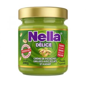 Nella D&eacute;lice 200g P&acirc;te &agrave; tartiner pistache kada&iuml;f croustillant Cr&egrave;me onctueuse 25% de pistache cr&ecirc;pes gaufres & desserts gourmands