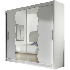 Atlanta Mobilier1 - Armoire Closico 125, Blanc, 215x180x57cm, Portes d'armoire: Coulissantes, Nombre d'&eacute;tag&egrave;res: 0