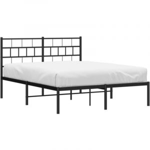 VidaXL Cadre de lit métal avec tête de lit noir 160x200 cm 355662