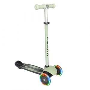 FLUXX - Trottinette 3 Roues Funny Lights, avec Roues Lumineuses, Dès 3 Ans, Vert Sauge