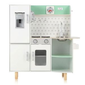 Baby Vivo Cuisine Enfant En Bois - Gustavo en Blanc - Recette Jeu dimitation Tableau Cuisinière Éducatif Chef