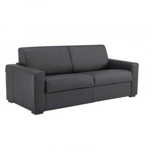 Image de INSIDE Canapé convertible système RAPIDO 120cm DREAMER CUIR vachette gris, COUCHAGE QUOTIDIEN.