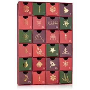 Image de Brubaker Calendrier de L'Avent à Remplir - Noël Traditionnel Rouge Vert - Calendrier de Noël à Remplir Soi-Même avec 24 Portes Pour Bons D'Achat, Bonbons et Autres Surprises - 32,5 cm