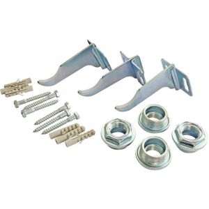 SOMATHERM FOR YOU, Kit de jeu de 3 fixations pour radiateur aluminium + 2 réductions droites et gauches M1" (26/34) - F1/2 (15x21) en laiton nickelé, facile à installer et durable