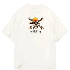 T-Shirt Manches courtes de One Piece - Cr&acirc;ne - S &agrave; XXL - pour Homme - blanc