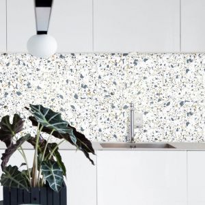 Stickerdecofr - Crédence Adhésive Terrazzo Bleu 100 x 60 cm
