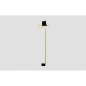 Image de Hay Lampadaire Rope Trick LED / Abat-jour orientable - wrong.london jaune en métal