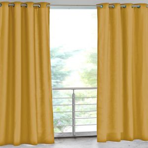 Rideau d'extérieur en polyester 135x240 TOILE jaune ocre