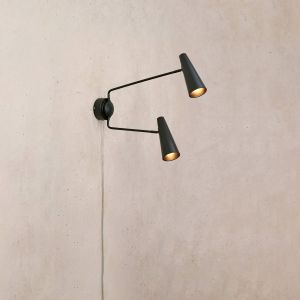 Markslojd Applique murale Peak, &agrave; 2 lampes, noire