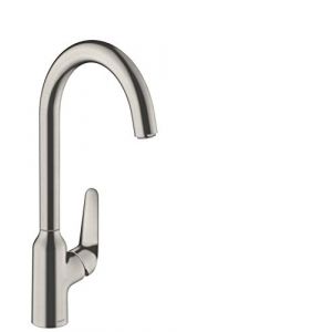 Hansgrohe Mitigeur de cuisine Focus M42, 1 jet aspect acier inox - 71802800