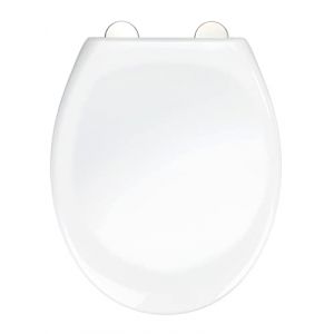 Wenko - ège WC Ios, abattant thermoplastique de qualité, blanc, fermeture automatique Easy-Close et fixation hygiénique Fix-Clip à 1 bouton