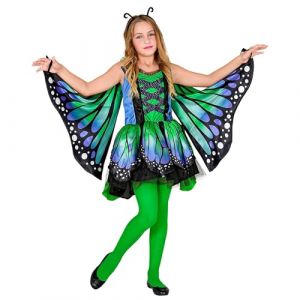 Ruedelafete Déguisement papillon - Vert/bleu- Fille