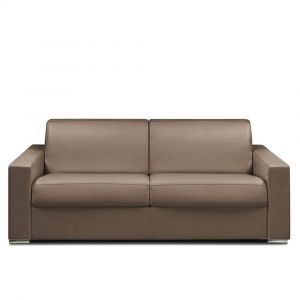 Image de Italian Spirit Canapé express 120 cm DREAMER EDITION Cuir et PU Cayenne taupe matelas 16 cm - taupe