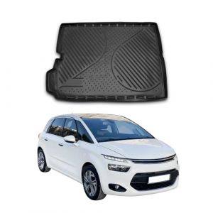 Omac Tapis de Coffre pour Citroen C4 Grand Picasso 2013-2024 Noir TPE