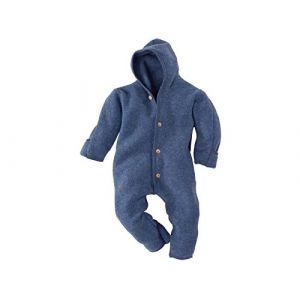 Engel Combinaison b&eacute;b&eacute; avec capuche en laine polaire - Bleu - 9 mois