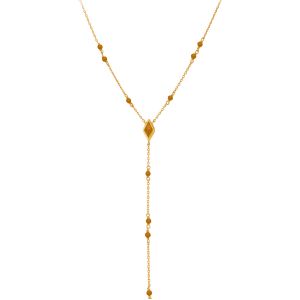 Collier En Argent Cravate Doré Pierre Naturelle ?il De Tigre