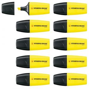 Stabilo Surligneur BOSS MINI - Lot x 10 surligneurs - Jaune
