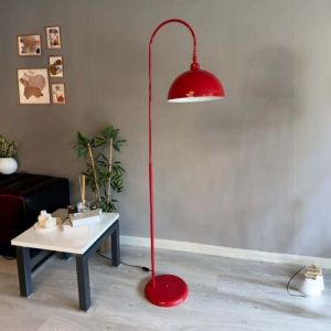 Lampadaire Moderne en M&eacute;tal Rouge Avec T&ecirc;te de Lit Mobile, Culot E27, Lampadaire Moderne Pour Salon ou Chambre
