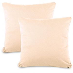 Image de Aqua-textil Classic Line Housse de Coussin Lot de 2 Fermeture &Eacute;clair Coton 80 x 80 cm &eacute;crue