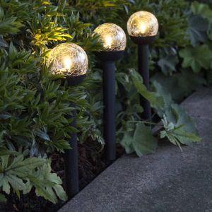 Best Season Star Trading Lampe solaire de jardin Roma, lot de 3, noir