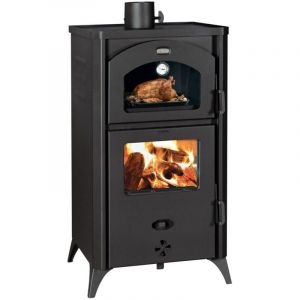 Prity - Po&ecirc;le &agrave; bois avec four fgr d &ndash; 14,5 kW, Noir Graphite, Classe a+, Four avec Thermom&egrave;tre Int&eacute;gr&eacute;