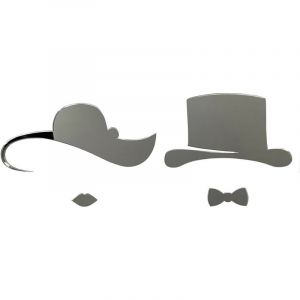 Pictogramme WC relief Plexi-- Plexi miroir argent - Petit format