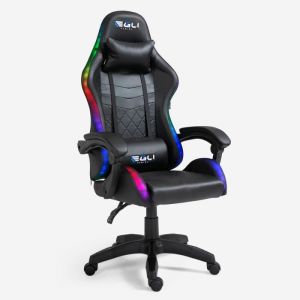 Fauteuil de jeu ergonomique avec coussin appui-tête rvb led the horde